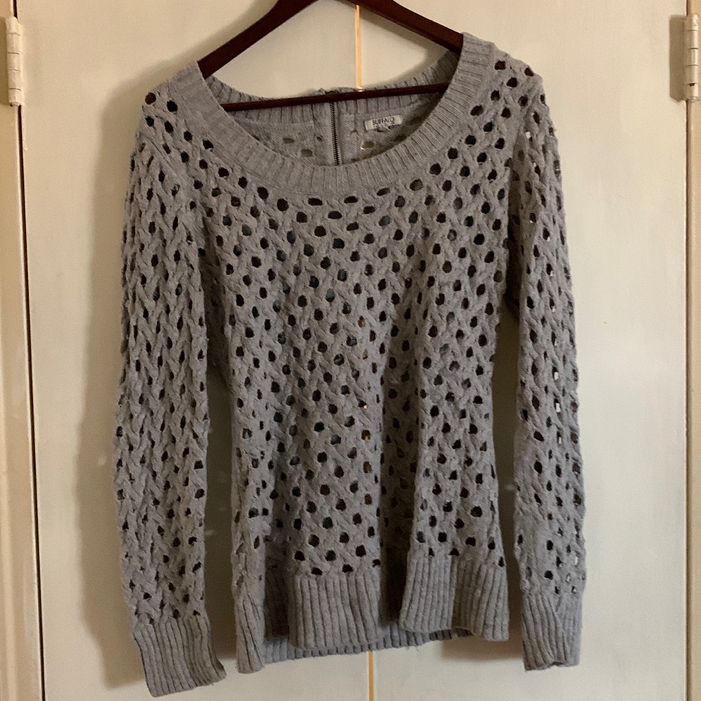 Grey Buffalo sweater.